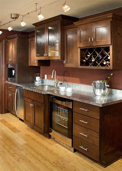 Our stock of cabinetry includes wall cabinets that hang above counters to store dishes, glasses, baking supplies, and more. Mullet Cabinet — European Beech Wet Bar