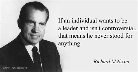 A Man In A Suit And Tie With A Quote From Richard Nixon On The Image