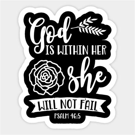 God Is Within Her She Will Not Fail Psalm Christian Sticker