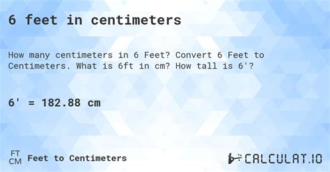 6 Feet In Centimeters Calculatio