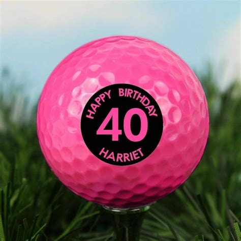 Pink Big Birthday Golf Ball Fun Golf Keepsake For Her Personalised Birthday T For Friend