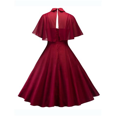 Red Swing Dress Vintage Swing Dress Robe Swing Cape Dress Vintage Dresses 50s Vintage