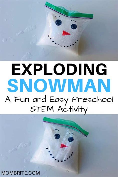 The Exploding Snowman Science Experiment Stem Activities Preschool