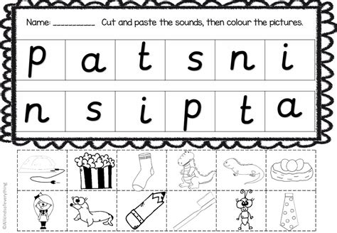 Satpin worksheets with all 42 sounds. Jolly phonics print and go activity centers set 1 (SATPIN ...