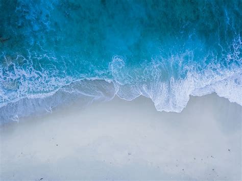 Hd Wallpaper Birds Eye View Of Seashore Untitled Beach Wave Surf