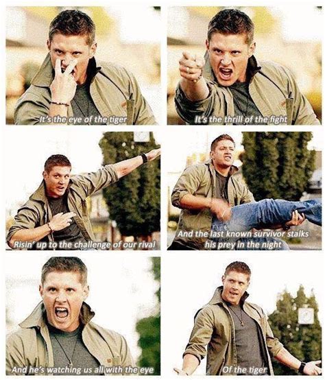 Jensendean 4x06 Yellow Fever Eye Of The Tiger Supernatural Quotes
