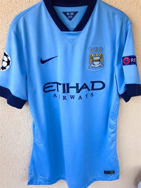 Manchester City Home Football Shirt 2014 2015 Sponsored By Etihad