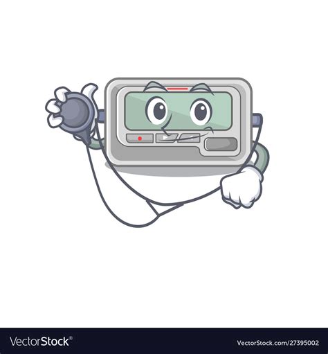 Doctor Pager With In Mascot Shape Royalty Free Vector Image