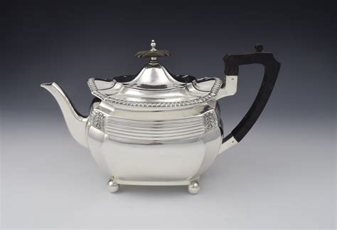 Edwardian Silver Art Nouveau Teapot Walker And Hall Teapot Sheffield 1908