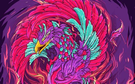 Download Wallpaper 1920x1200 Phoenix Bird Art Colorful