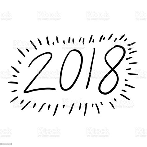 2018 Hand Draw Icon Stock Illustration Download Image Now 2018 Art