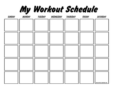 My Workout Schedule Template Download Printable Pdf Templateroller