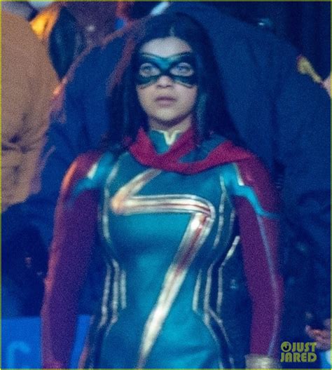 Iman Vellani Spotted In Official Ms Marvel Costume In New Set Photos