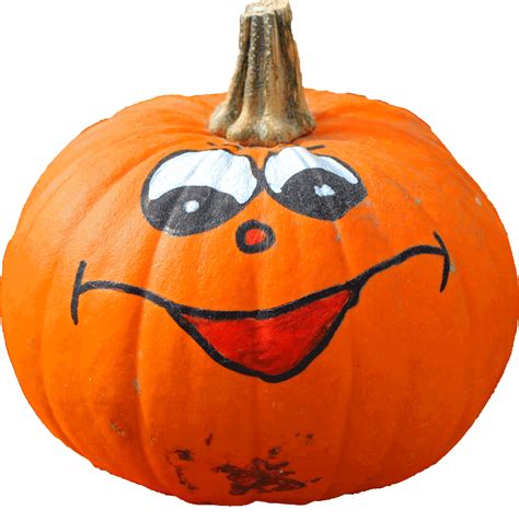 Free Halloween Pumpkin With A Funny Painted Face Png Image