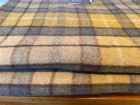 Wool Blanket King Size Blanket In Buchanan Natural Tartan Etsy