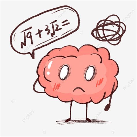 Math Problem Hd Transparent Cartoon Brain Thinking In Confusion With
