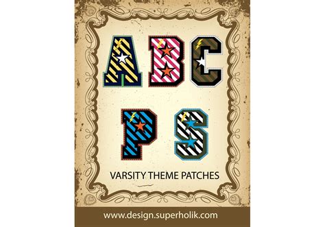Varsity Letter Vector Patches Free Vector Art At Vecteezy
