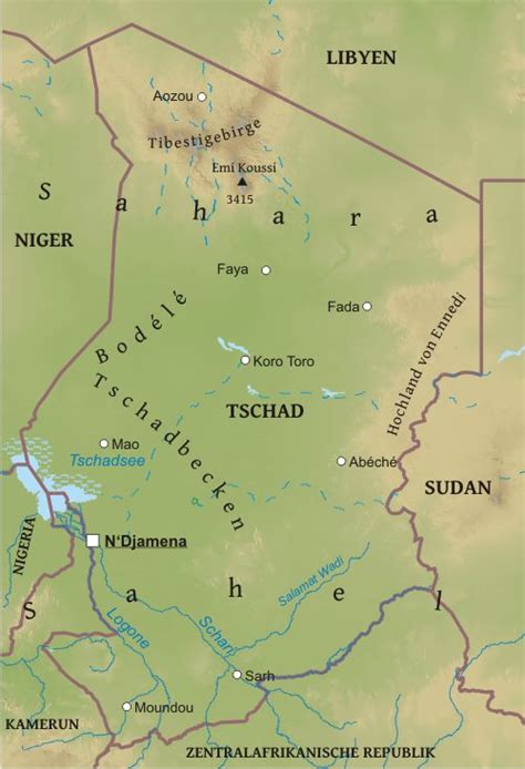 Karte Von Tschad Freeworldmaps Net