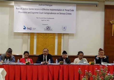 Nepal National Judicial Dialogue On Justice Sector Actors Criminal Code Provisions And Supreme
