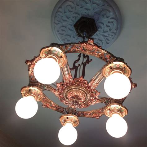 This dark green and light grey hallway with wood flooring is light and welcoming: One of my own restored lights, finally installed in the ...