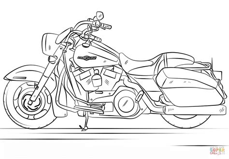 The original version was introduced the first version of the bar & shield logo was presented in black and white. Harley Davidson Road King coloring page | Free Printable ...