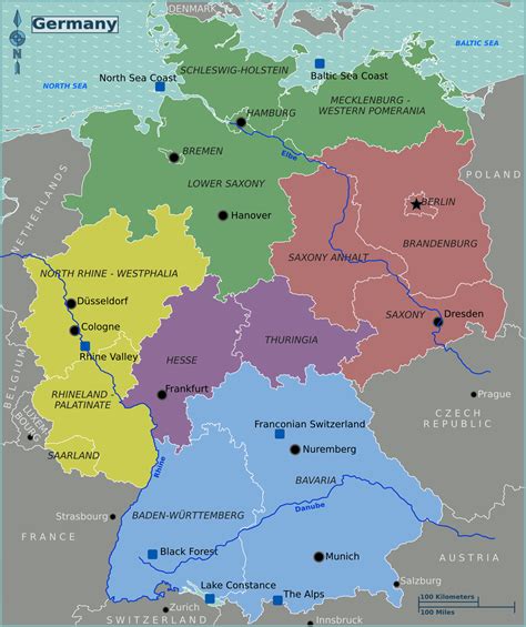 Germany Regions Map •