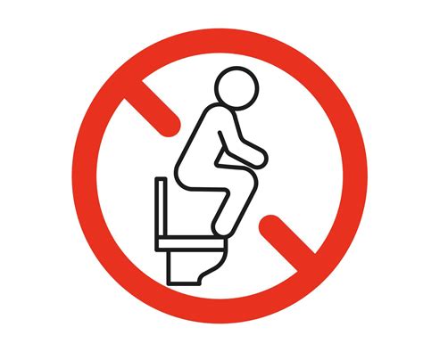 Wc Rules Forbidden Stand On Seat Toilet Ban Warning Sign Wrong