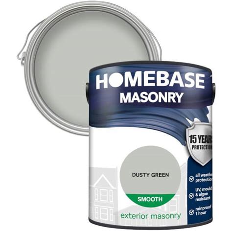 Homebase Smooth Masonry Paint Dusty Green L Homebase