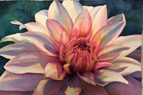 Dahlia X Watercolor By Laura Kirste Campbell Flower Art Art