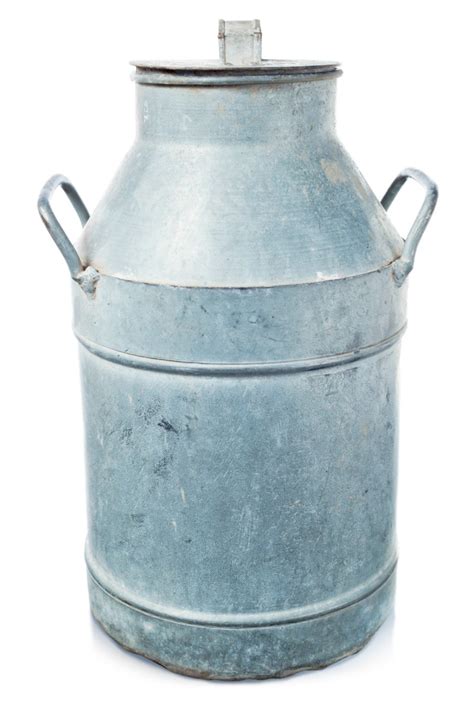 Large antique metal milk can milk jug with lid ,old ,white ,chippy paint ,creamery jug, large, it is old an antique. Uses for Old Milk Cans | ThriftyFun