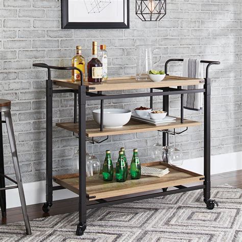 Better Homes And Gardens Crossmill Bar Cart Weathered Finish