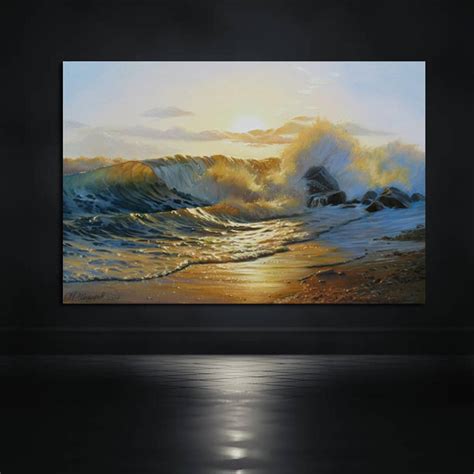 Large Seascape Oil Painting By Alexander Shenderov Ocean Art Etsy