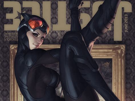 Wallpaper Anime Catwoman Comics Justice Artgerm Clothing Lady