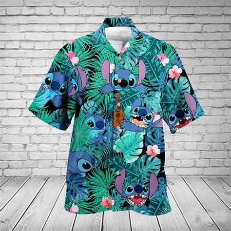 Stitch Aloha Lilo Dis Ney Hawaiian Aloha Shirt Stitch Etsy