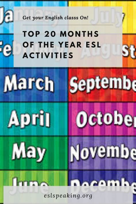 Months Of The Year Esl Activities Games Worksheets And Lesson Plans