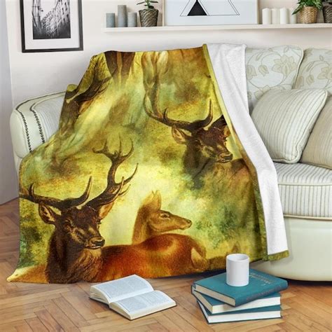 Deer Blanket Deer Throw Blanket Deer Fleece Blanket Deer Etsy