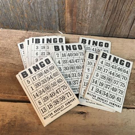 Vintage Bingo Cards For Crafting Cardboard Bingo Cards Lot Of 33