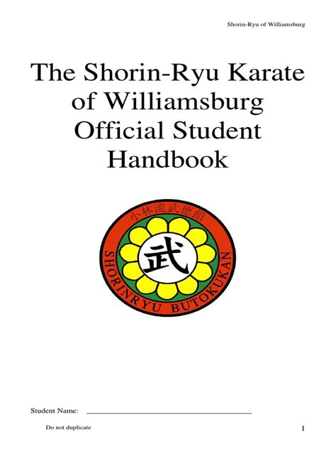 Dojo Handbook Pdf Karate Gendai Budo