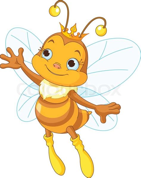 Illustration Of A Queen Cute Bee Presenting Stock Vector Colourbox