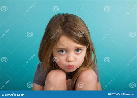 Little Girl Pouting Stock Photo Image Of Unhappy Pouty 87552604