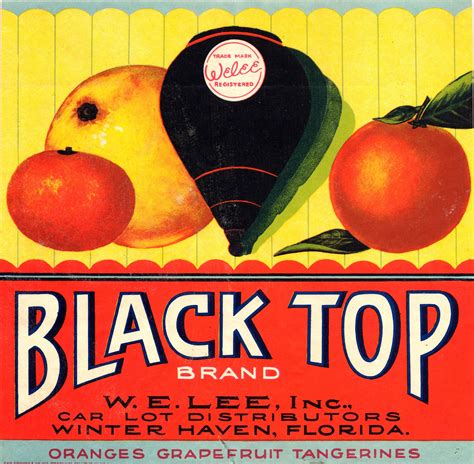 Black Top Citrus Fruits Crateart Fruit Crate Label Vintage Fruit