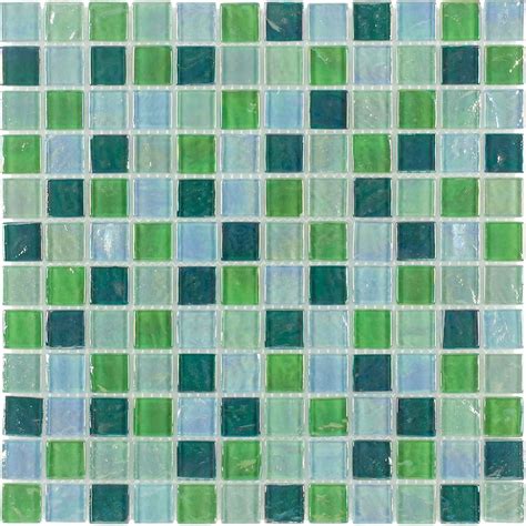 Elida Ceramica Mint Oil Uniform Squares Mosaic Glass Wall Tile Common