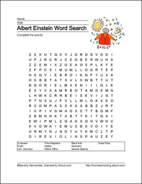 Learn About Albert Einstein With These Free Printables Science Words