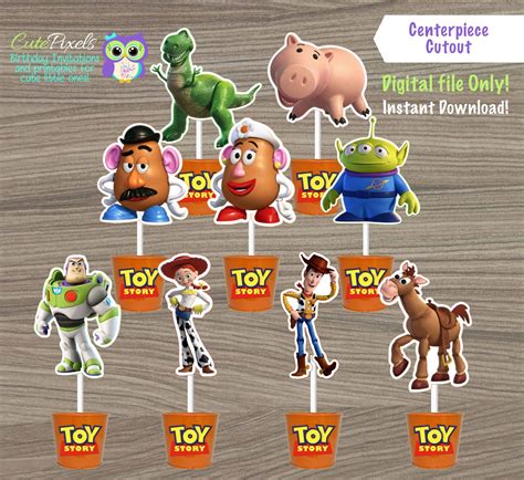 Toy Story Centerpiece Toy Story Cake Topper Toy Story Toppers Toy