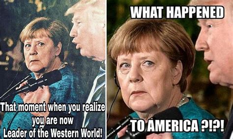 Angela Merkels Trump Side Eye Goes Viral Daily Mail Online