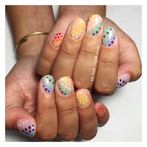 Rainbow Dots For A 💅🌈 ️ Nail Manicure Fake Nails Nail
