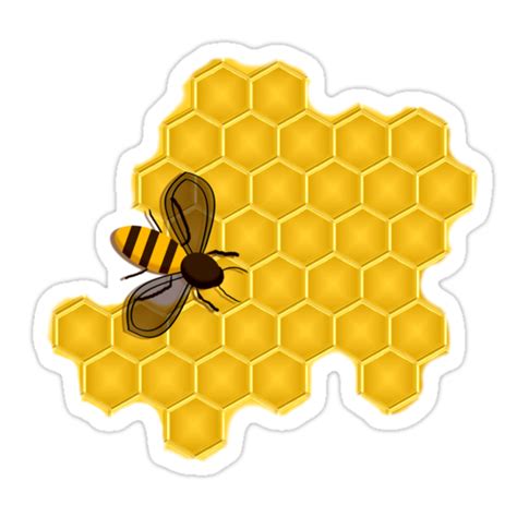 Honeybee On A Honeycomb Stickers By Sarah Countiss Redbubble