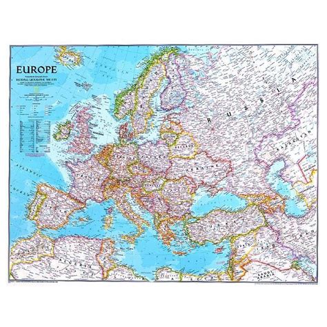 National Geographic Continent Map Europe Politically