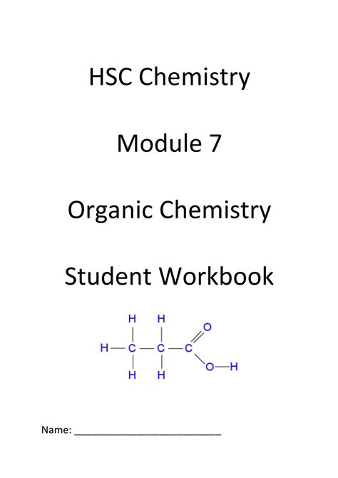 7 Workbook Practice Resources Hsc Chemistry Module 7 Organic
