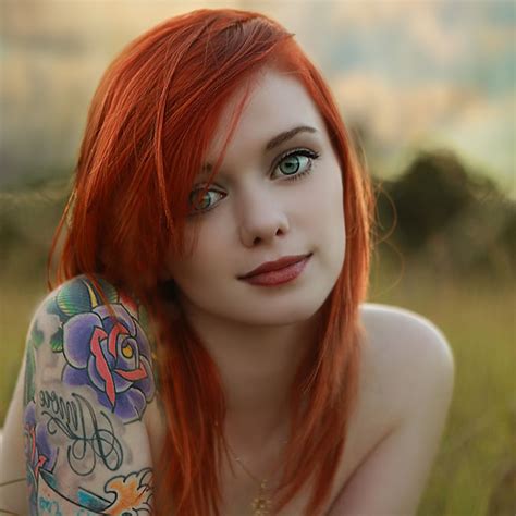 Wallpaper Face Women Redhead Model Long Hair Blue Eyes Suicide Girls Skin Lass Suicide